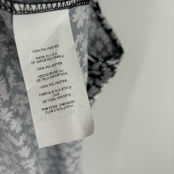 Bebe Floral Daisy Printed Satin Cowl Neck‎ Midi Dress Black White Medium Dainty - Picture 13 of 13